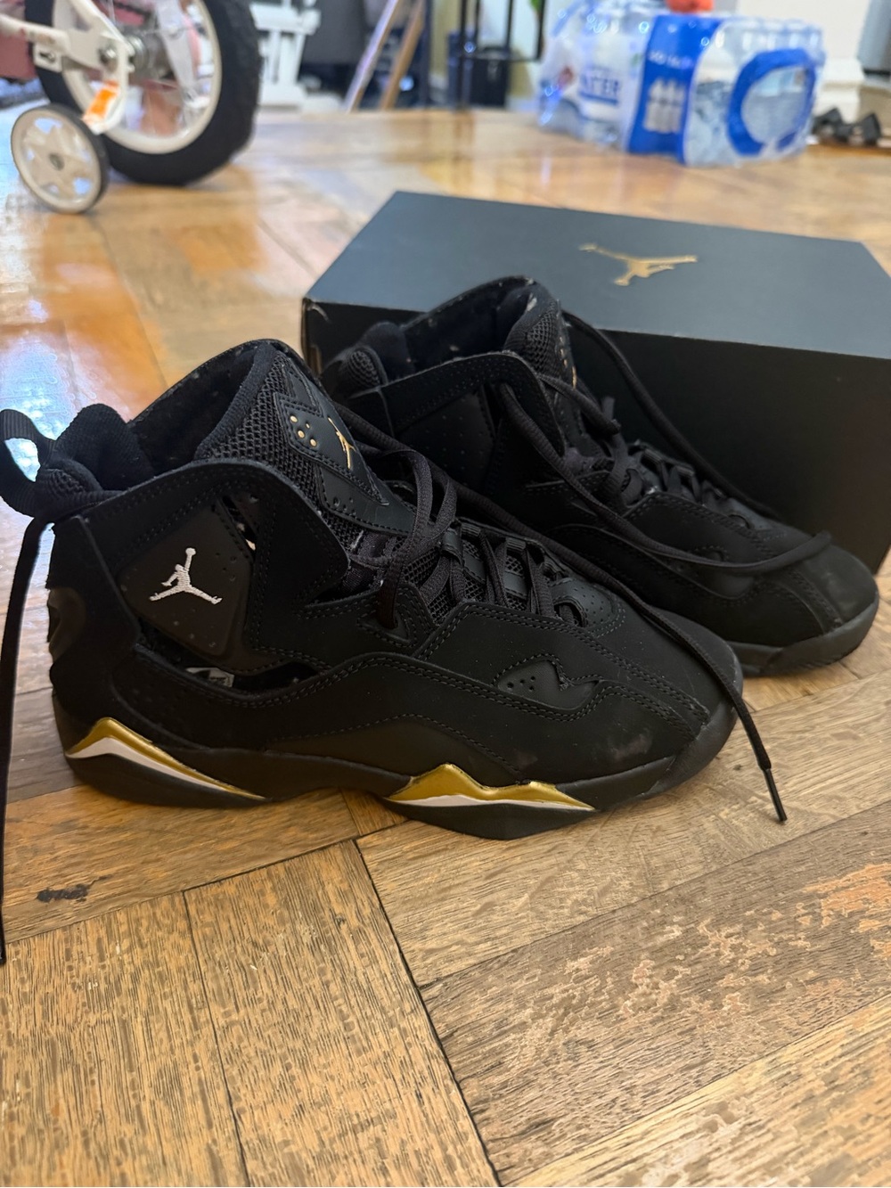 Jordan Black High-Top Sneakers with White Label